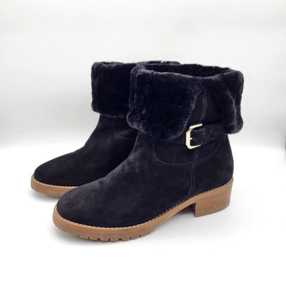 Boden Shoes - Boden Black Suede Plush Lined Ankle Booties, US Size 7, EUC